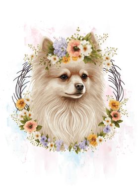 Pomeranian Pom Pom Dog Art