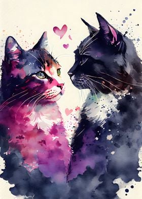 Cat Romantic Couple