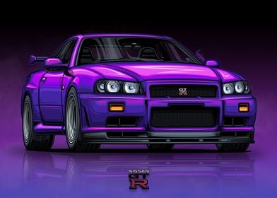 Nissan Skyline R34 Purple