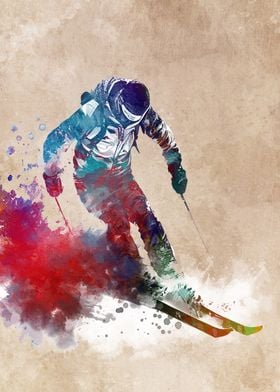 Ski sport art 