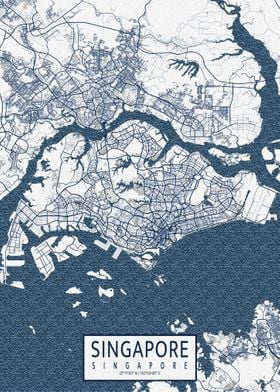 Singapore City Map Coastal