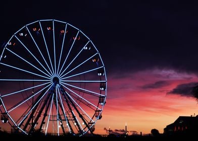 Golden sunset Ferris Wheel