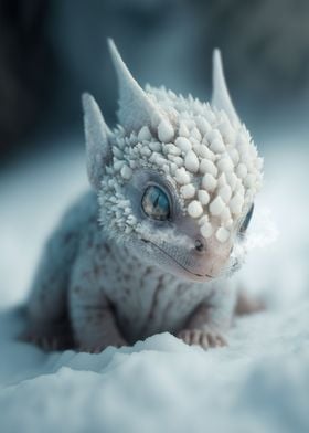 Cute white dragon