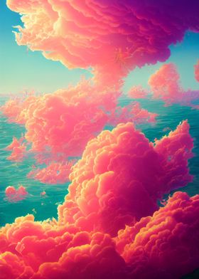 paint clouds pink