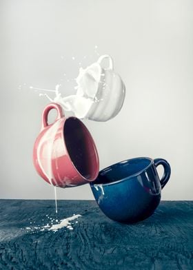 Artistic cup milk photo