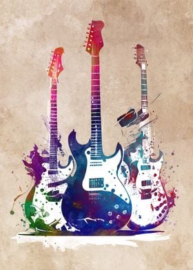 3 Guitar music art