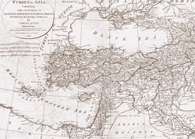 White gold map of Turkey