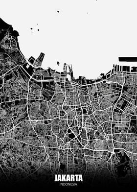 Jakarta Indonesia Dark Map