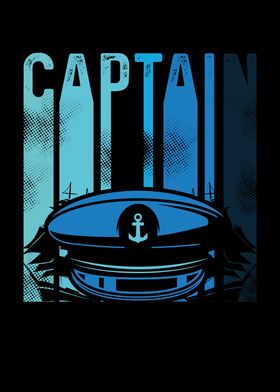 Blue ship captain hat