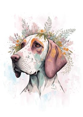 Watercolor English Pointer