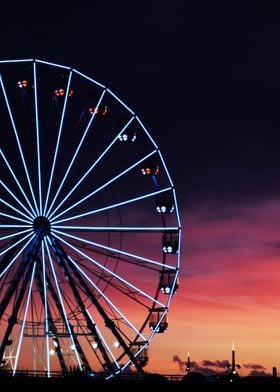 Golden sunset Ferris Wheel