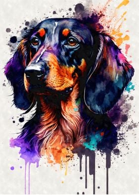 Dachshund Watercolor Art