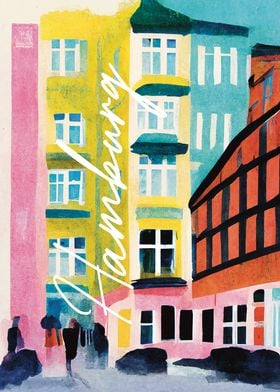 Hamburg Pink Blue Street