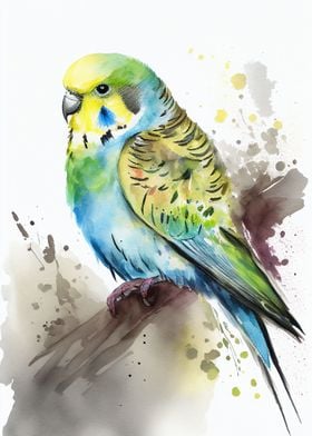 Budgie Watercolor