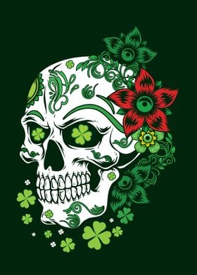 St Patricks Day Skull