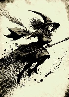 Witch On Her Broomstick