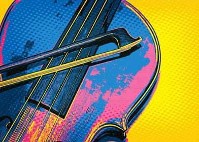 Violin in Pop Art style