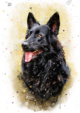 German shepherd dog art