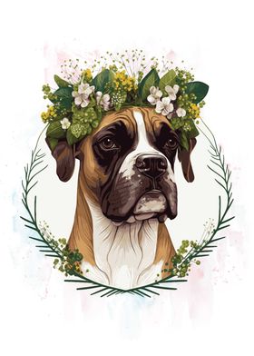 Watercolor Boxer Dog Art