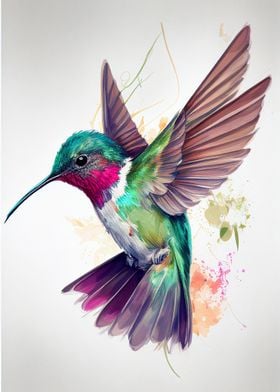 hummingbirds drawings in color