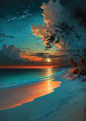 Teal Sunset Beach