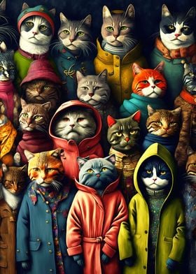 Crowd of cats