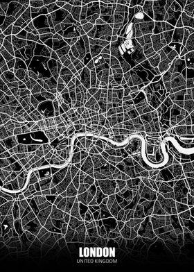 London UK Dark Map