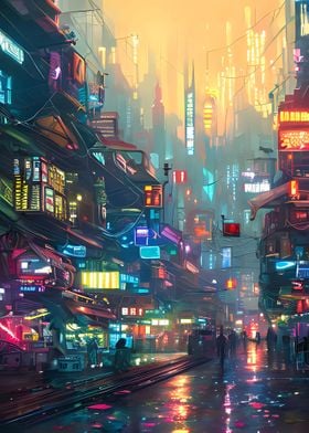 Cyberpunk Vibrant CIty