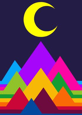 abstract mountain popart