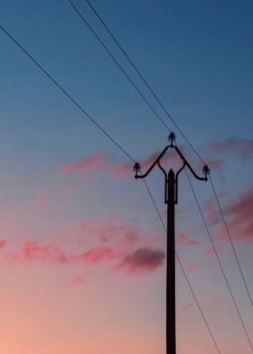 Electric pylon sunset