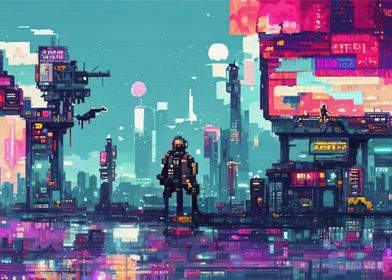 80s Neon City Cyberpunk