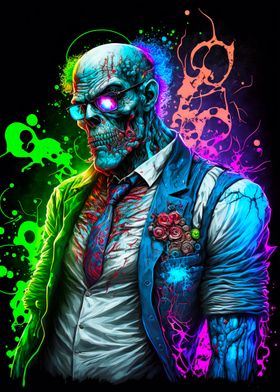Gangster zombie colorful