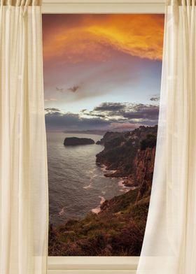 Open window view cliffs