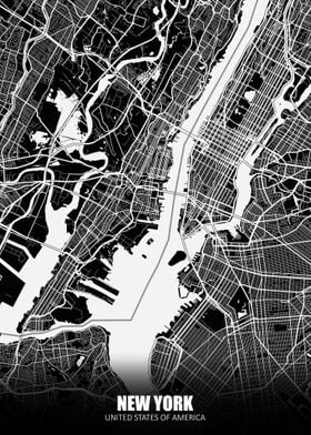 New York Dark Map