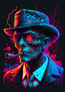 Zombie gangster smoking