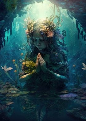 Angel praying underwater