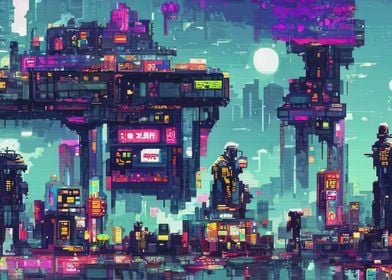 80s Neon City Cyberpunk