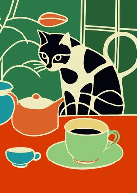 Cat and Coffee Poster