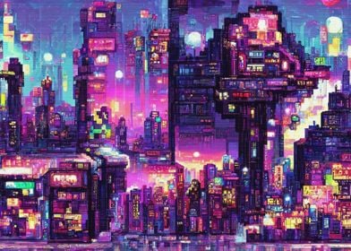 80s Neon City Cyberpunk