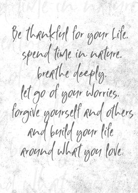 Be thankful for Life  