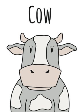 Animation Cow Poster