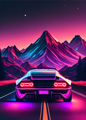 'Synthwave Car 40' Poster by Holzkovic | Displate