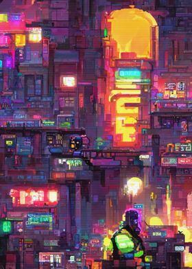 80s Neon City Cyberpunk