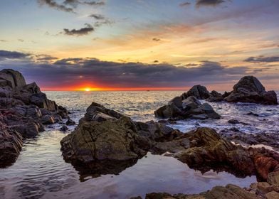 Coastal landscape sunset