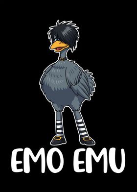 Funny Emo Emu Poster