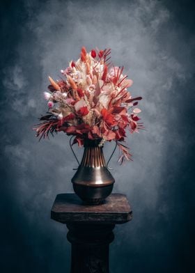 Dried flower bouquet ruby