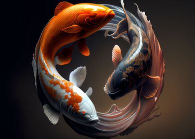 Koi fish yin yang