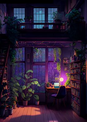 Cozy study loft room
