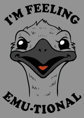 Funny Meme Emu Poster