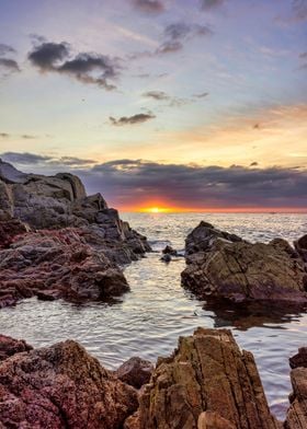 Coastal landscape sunset